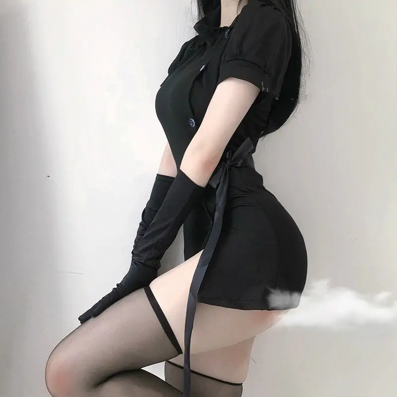 Black Sexy Nurse Costume - Image 4