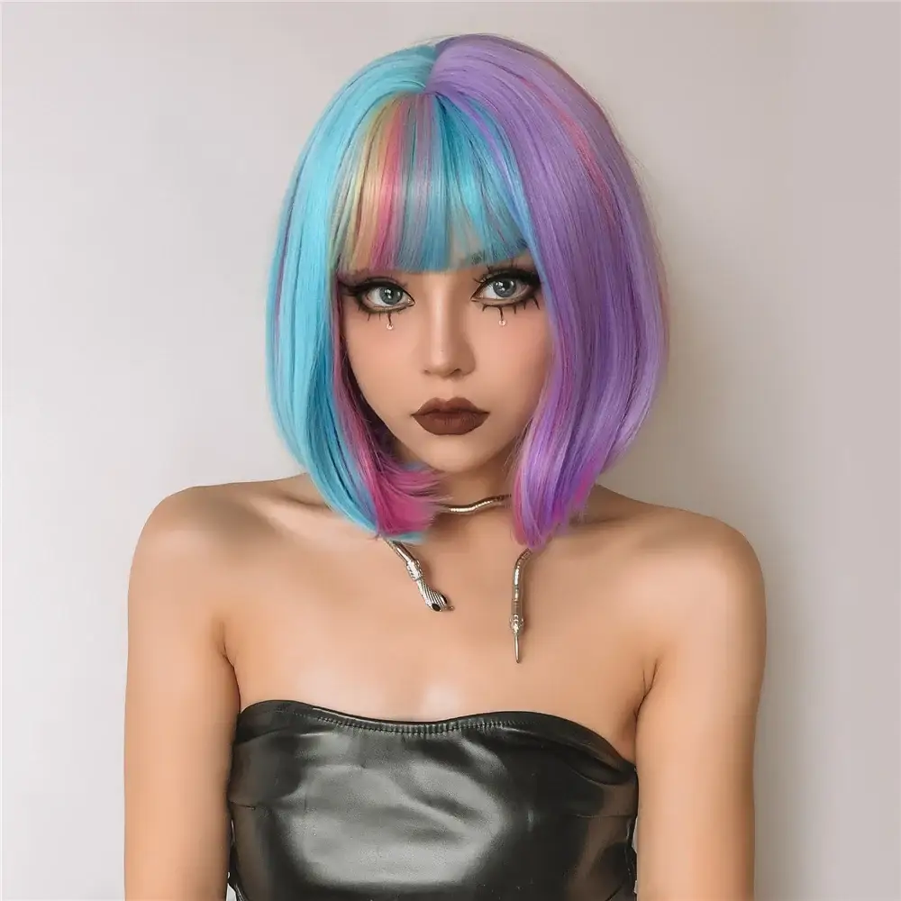 Blue Colored Wig - Image 5