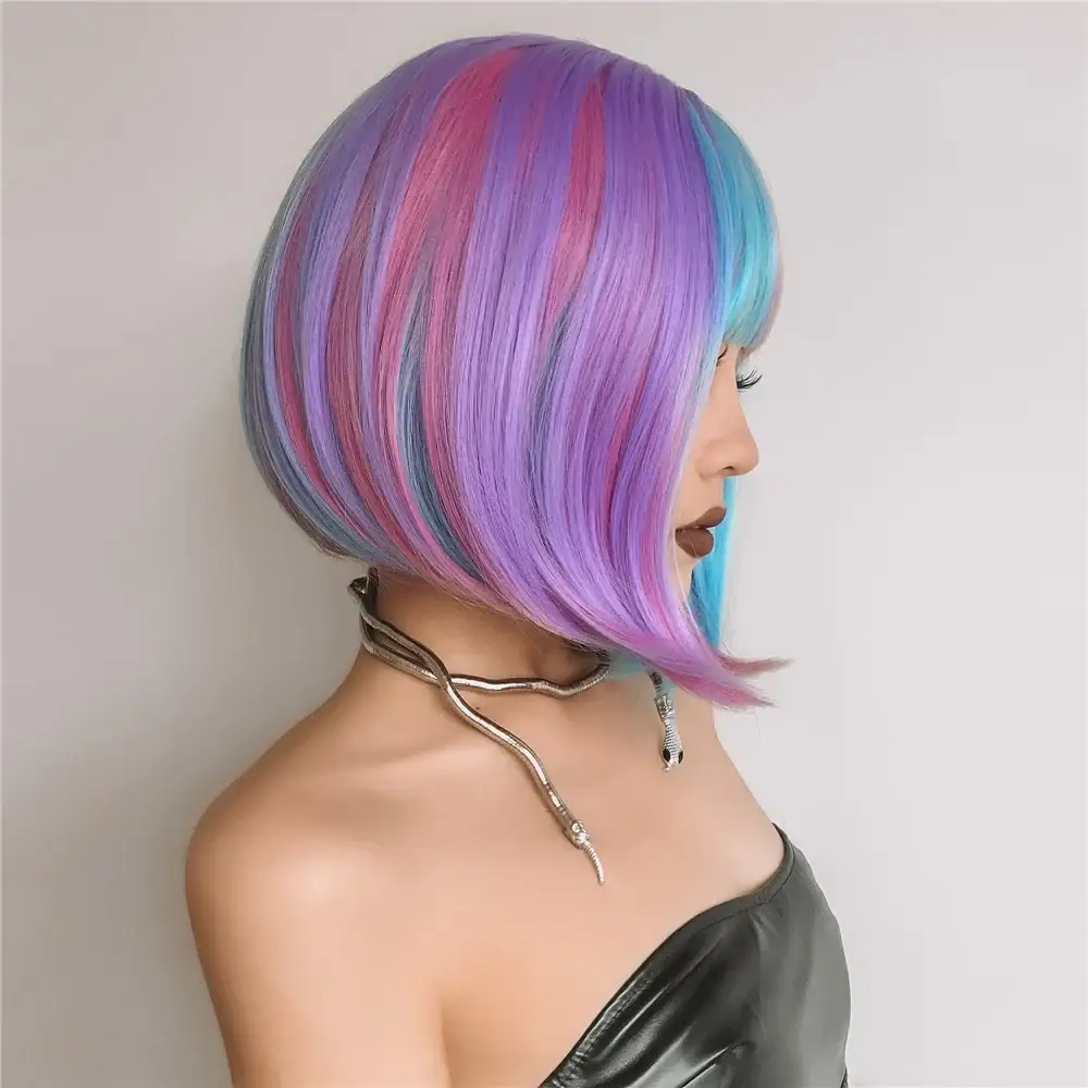 Blue Colored Wig - Image 6
