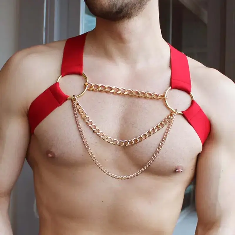 Leather Harness Men with Chain - Image 3
