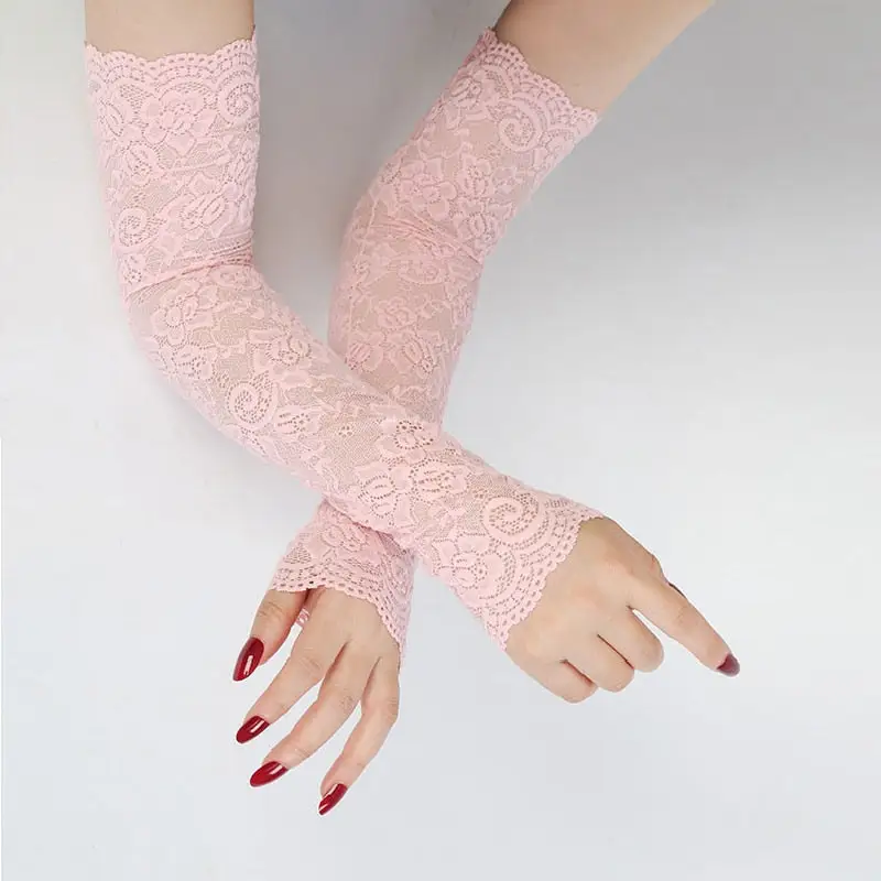 Long White Fingerless Gloves - Image 5
