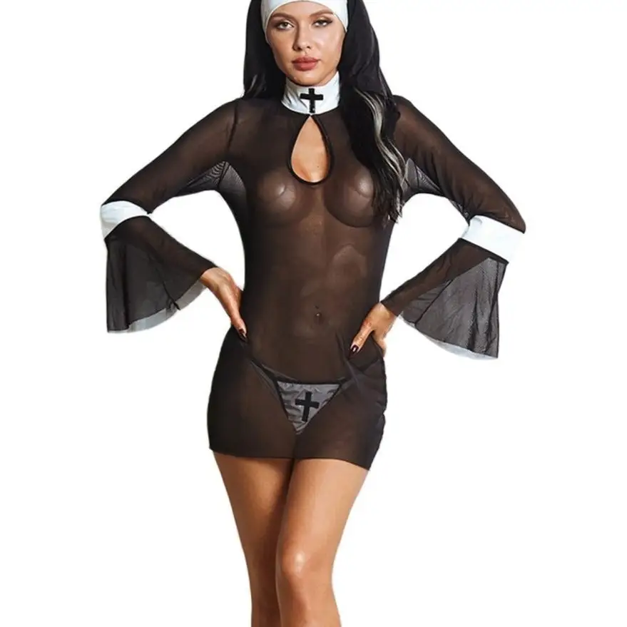 See-Through Sexy Nun Costume - Image 2