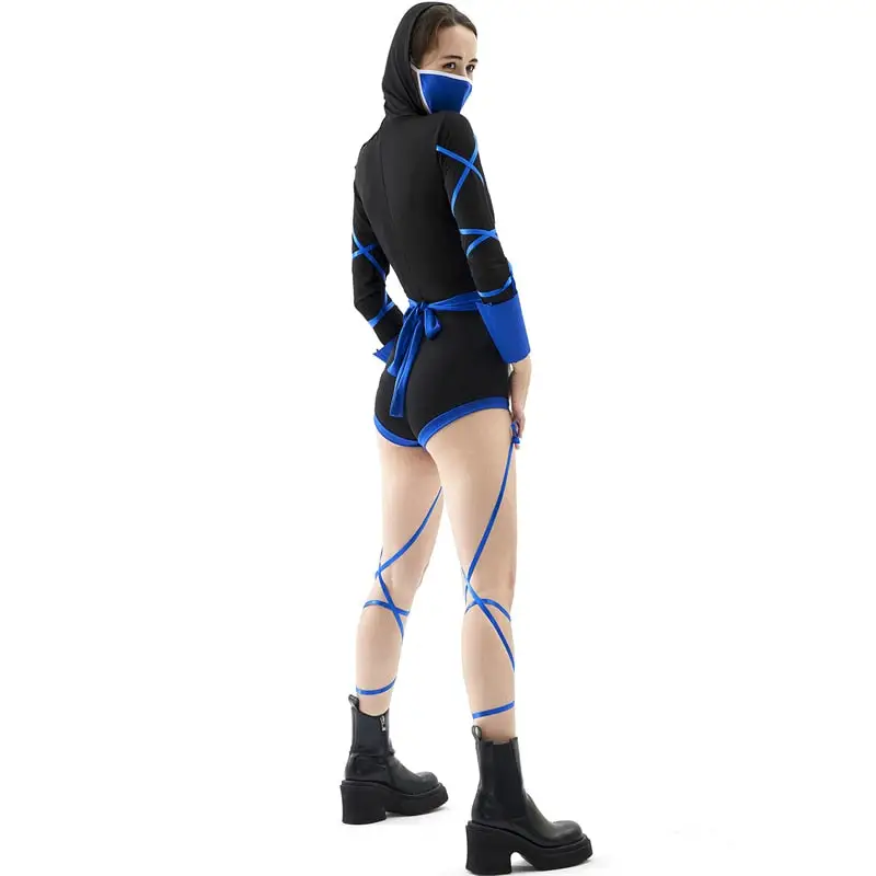 Sexy Blue Ninja Costume - Image 5