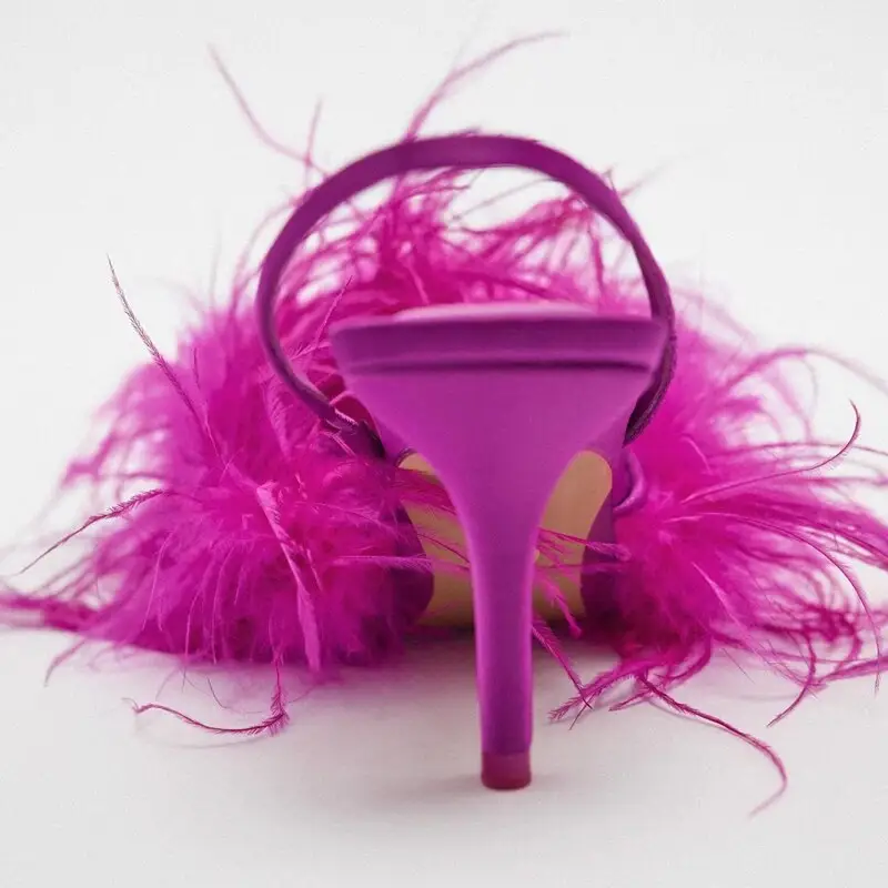 Sexy Feather Pink Shoes - Image 3