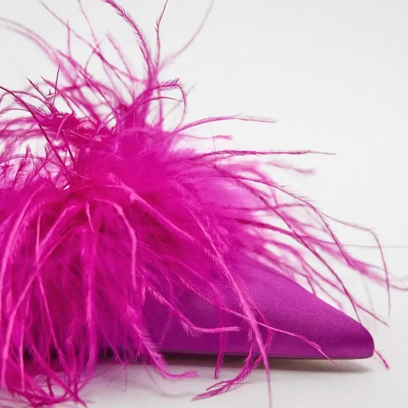 Sexy Feather Pink Shoes - Image 6