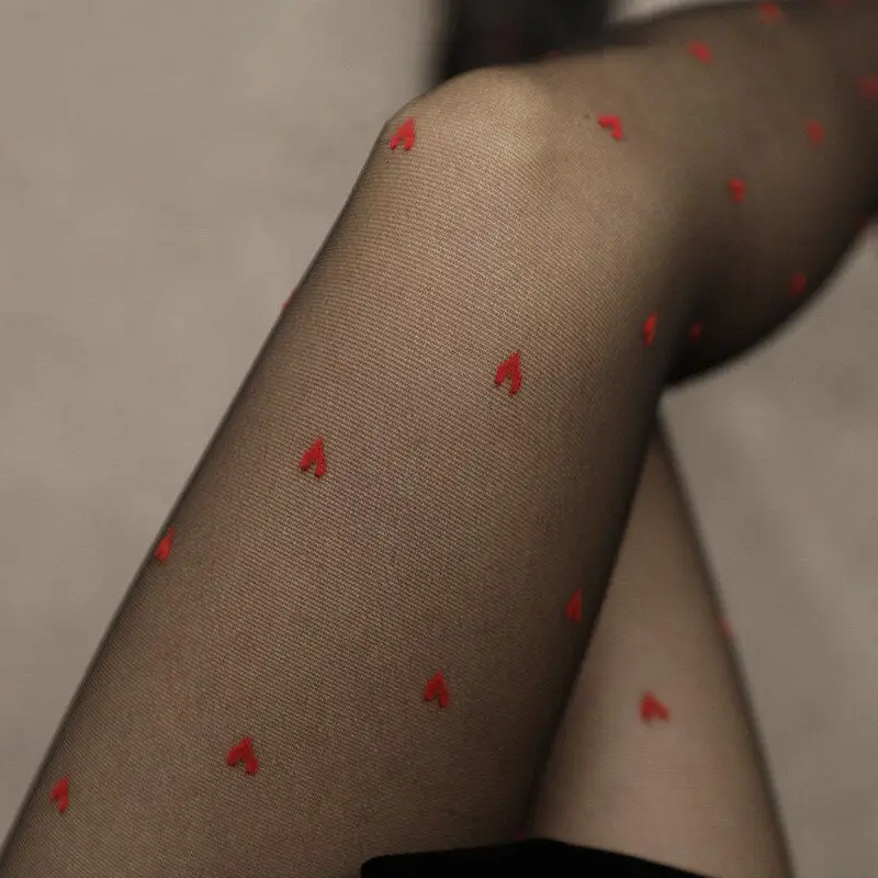 Sexy Heart Print Stockings - Image 4