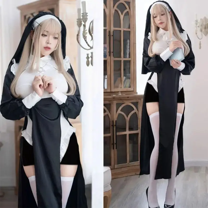 Sexy Nun Halloween Costume - Image 2