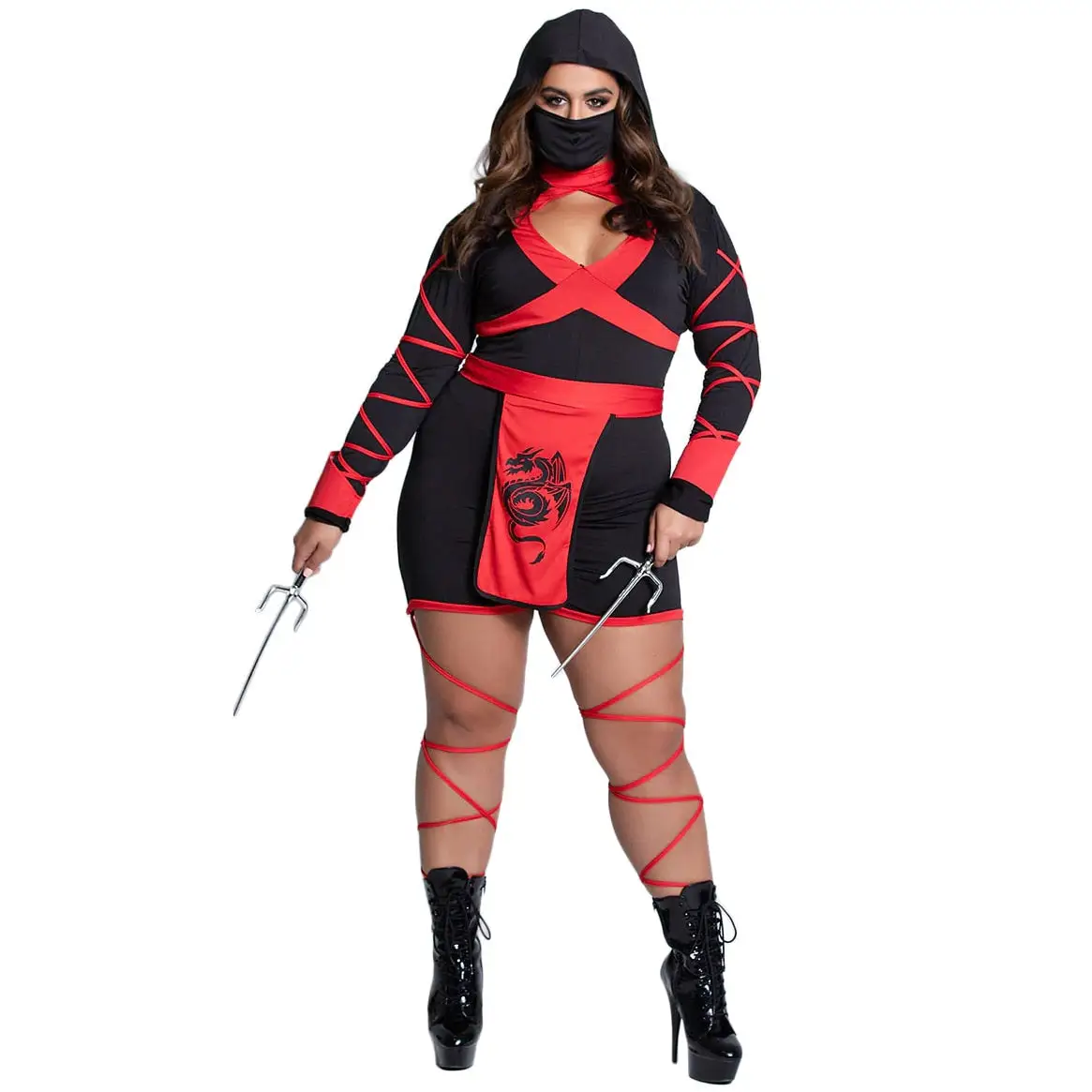 Sexy Plus Size Ninja Costume - Image 2