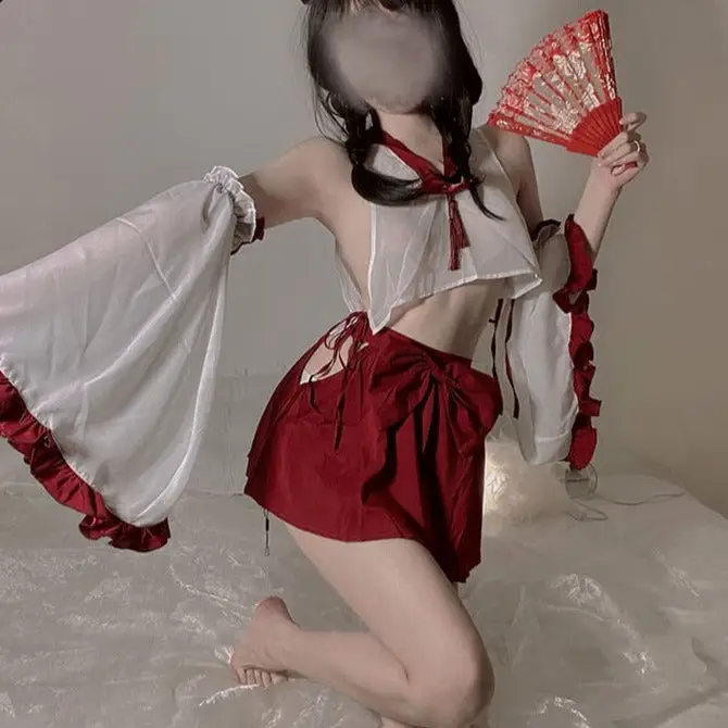 Sexy Red Ninja Costume - Image 2