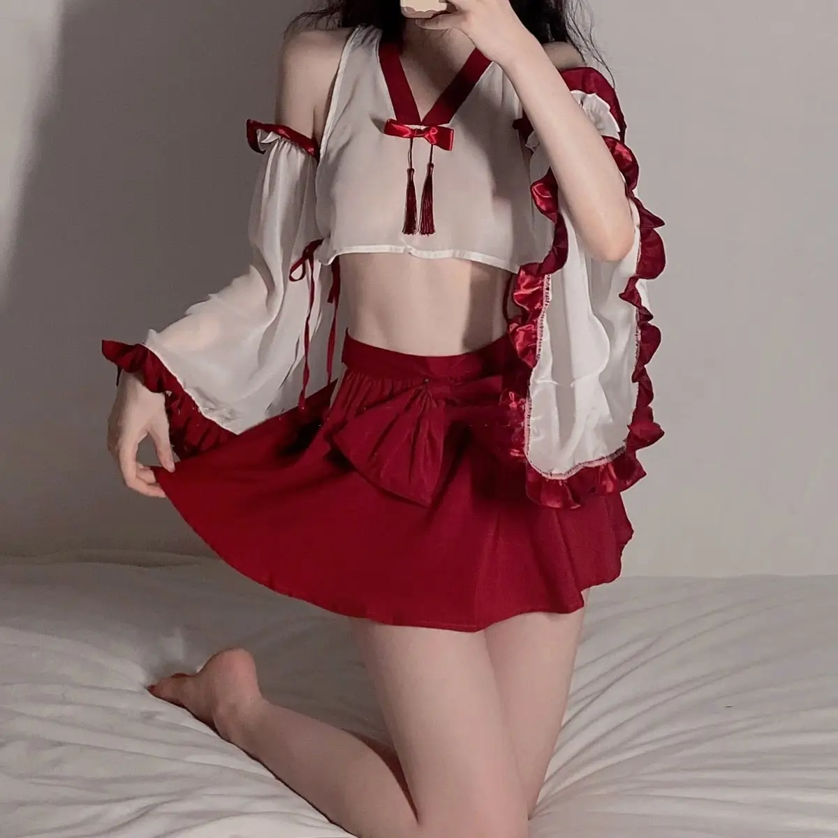 Sexy Red Ninja Costume - Image 7