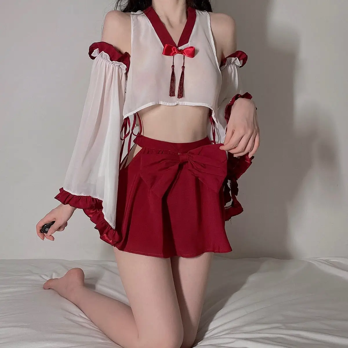 Sexy Red Ninja Costume - Image 9