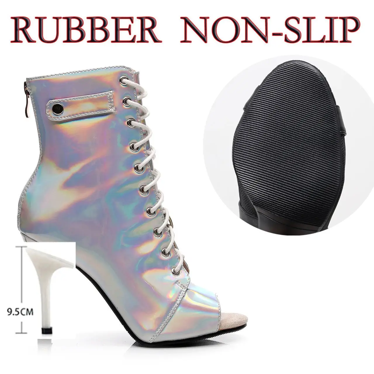 Sexy Silver Stripper Shoes - Image 4