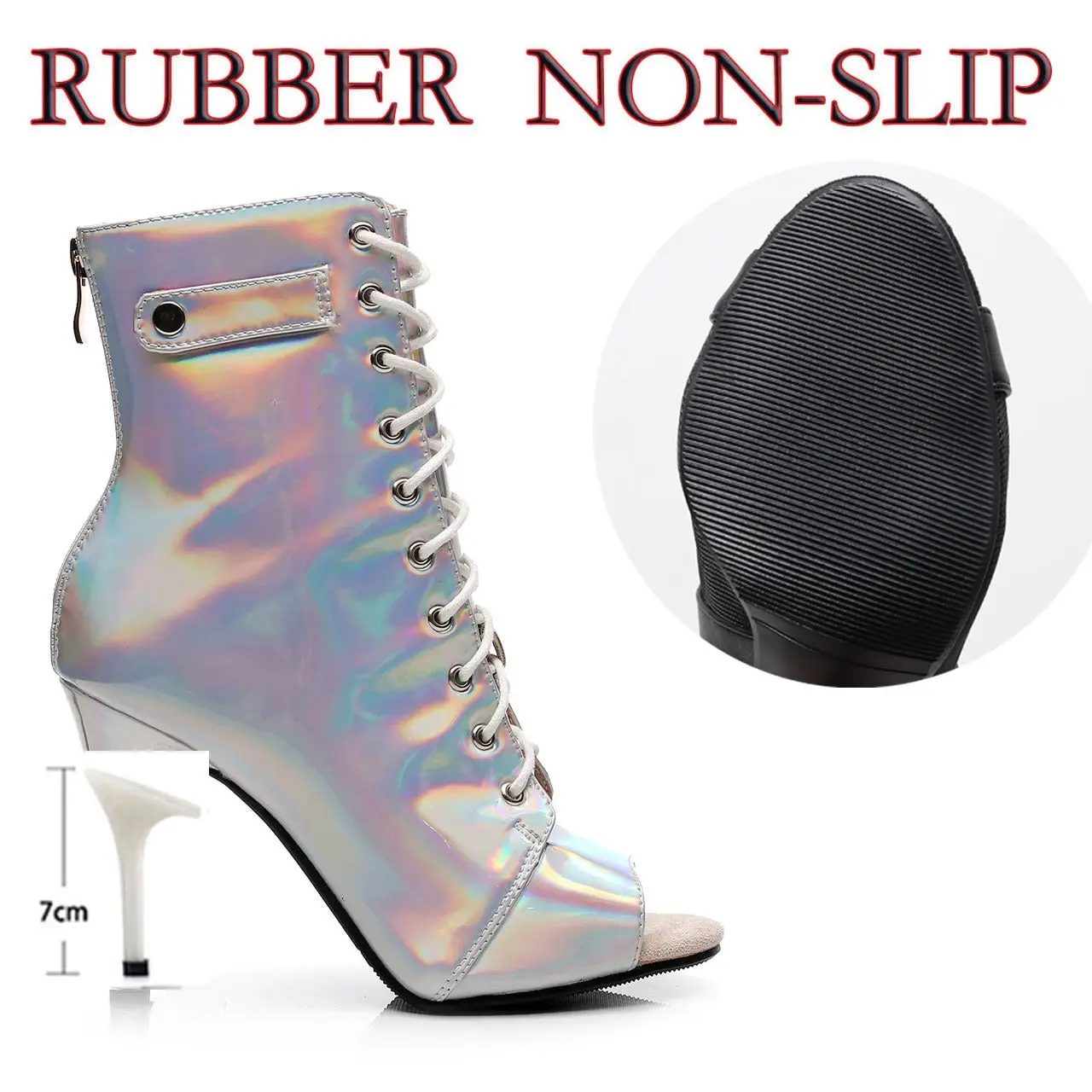 Sexy Silver Stripper Shoes - Image 5